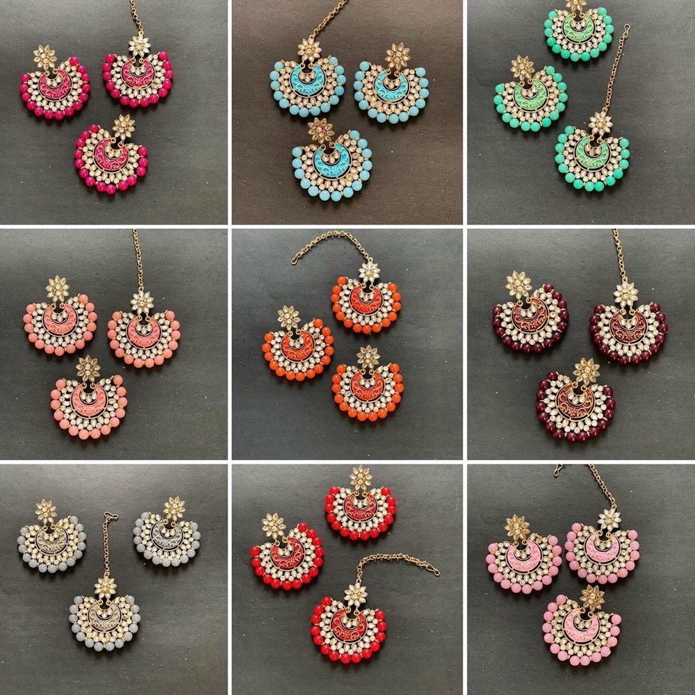 Maang tika earrings set